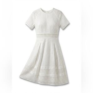 ✨Jonathan Simkhai White Eyelet Fit &‎ Flare Dress Size 8 ✨